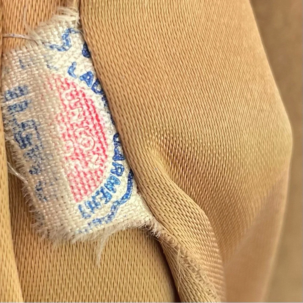 Fleurette Of California Camel Hair Double Breasted Long Trench Coat Tan L Work - Picture 11 of 14